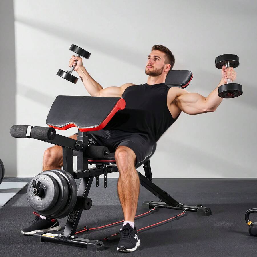 Home Gym With Leg Press - Weight Bench, 800lbs Adjustable Weight Bench