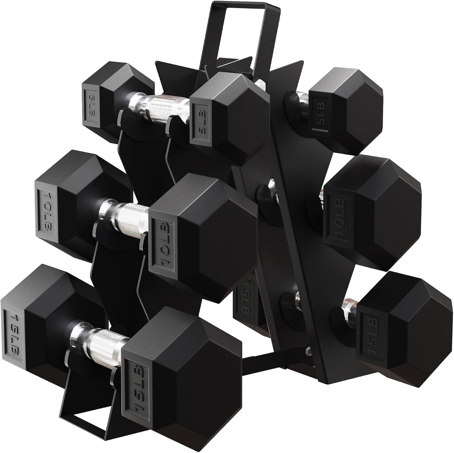Home Gym Dumbbell Set - Home Gym Exercise, Rubber Encased, Black,