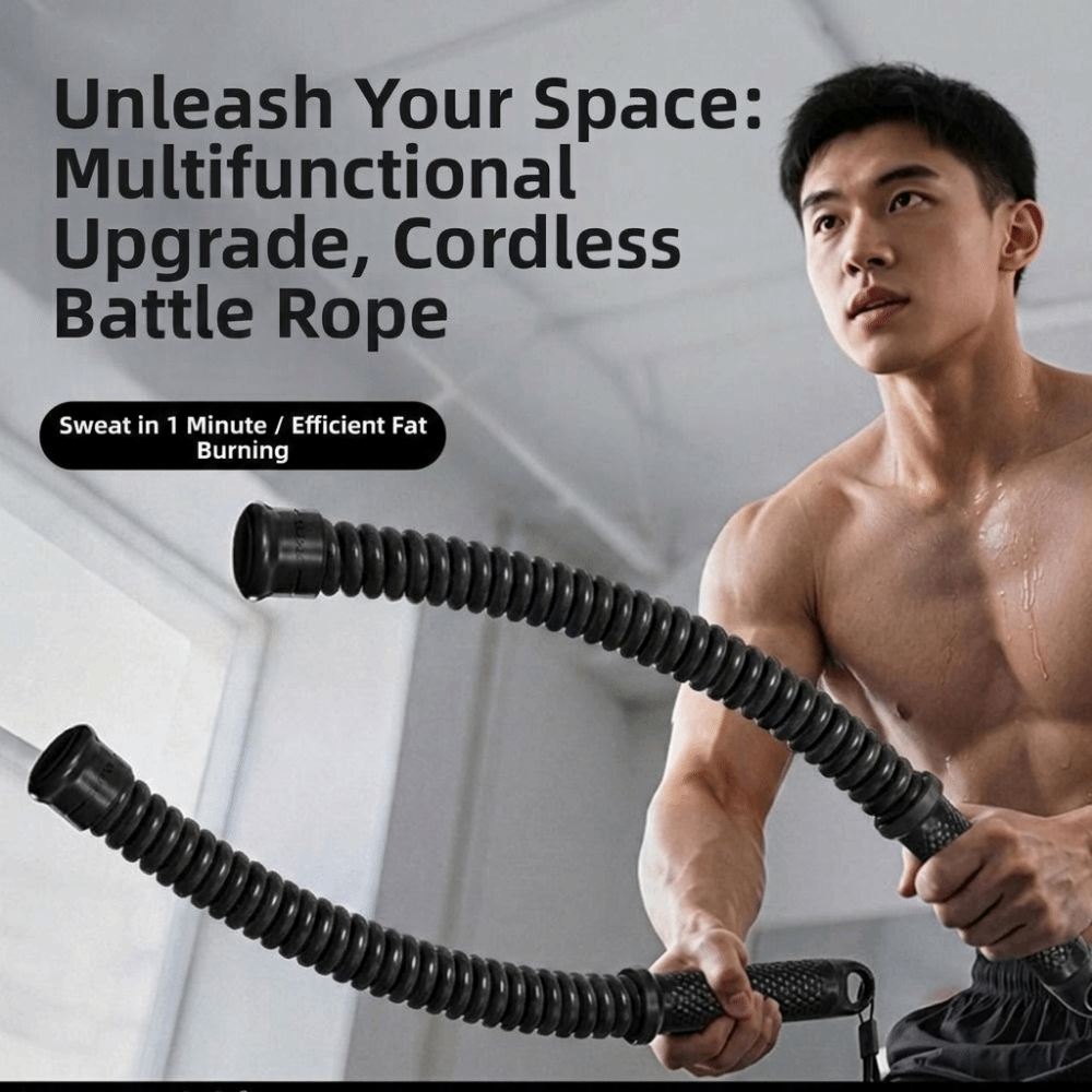 Battle Rope Heavy - 2pcs Non-Slip Handle Cordless Battle Rope