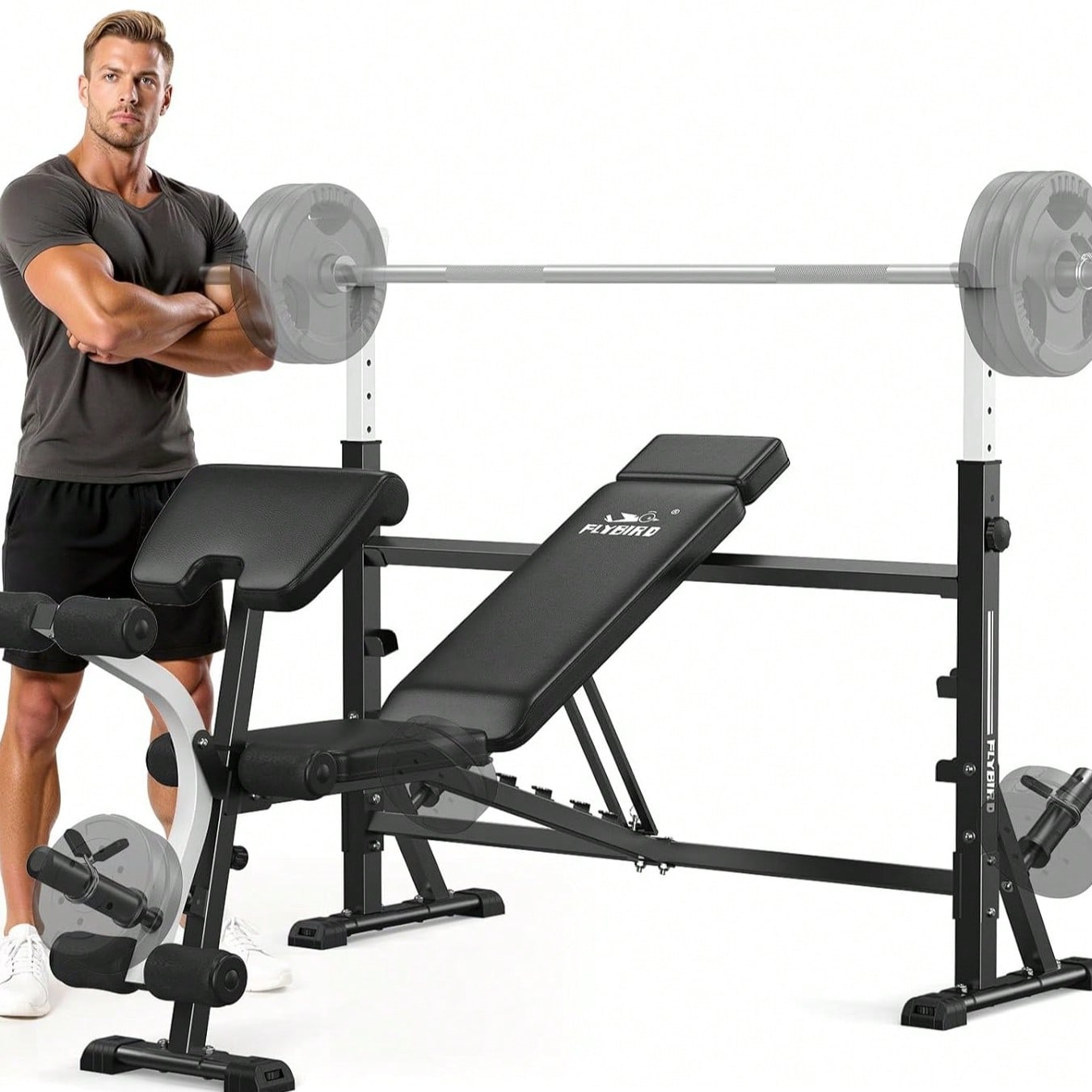 FLYBIRD Adjustable Weight Benc - огляд і ціна Home Gym With Leg Press
