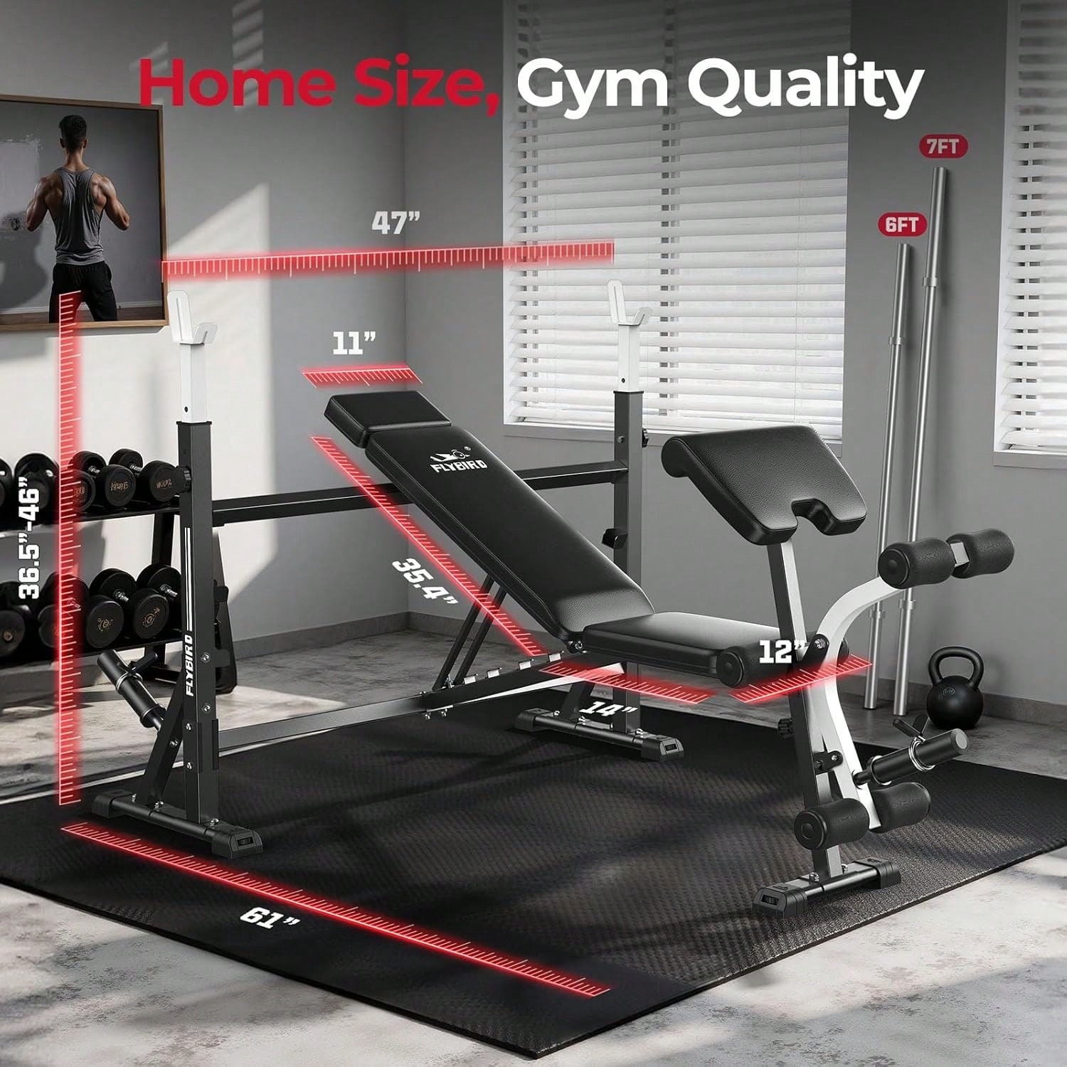 FLYBIRD Adjustable Weight Benc - огляд і ціна Home Gym With Leg Press