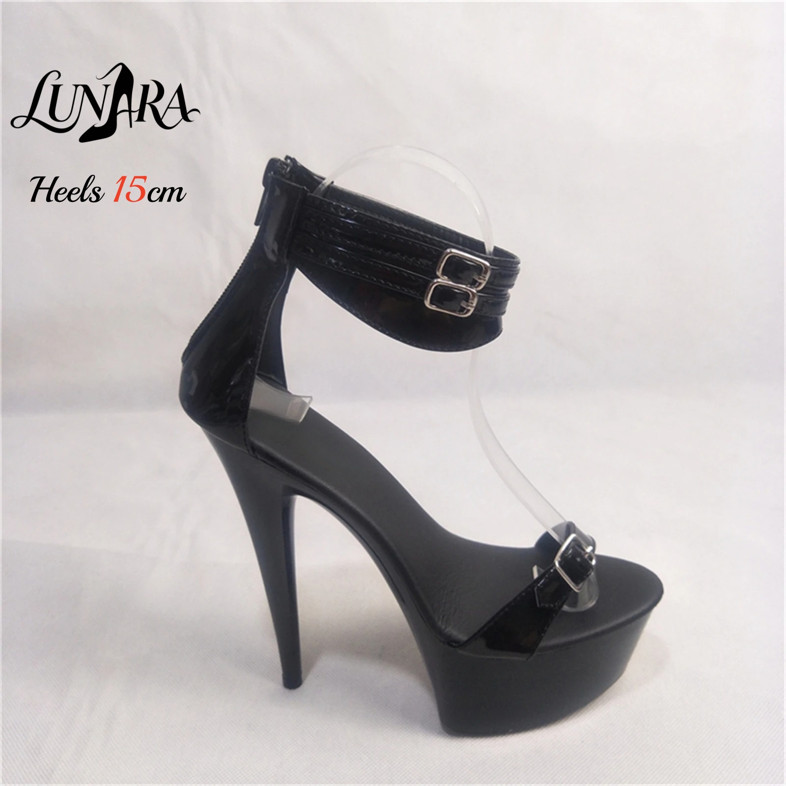 15cm Black Patent PU High Heel - огляд і ціна Ankle Strap Attachment