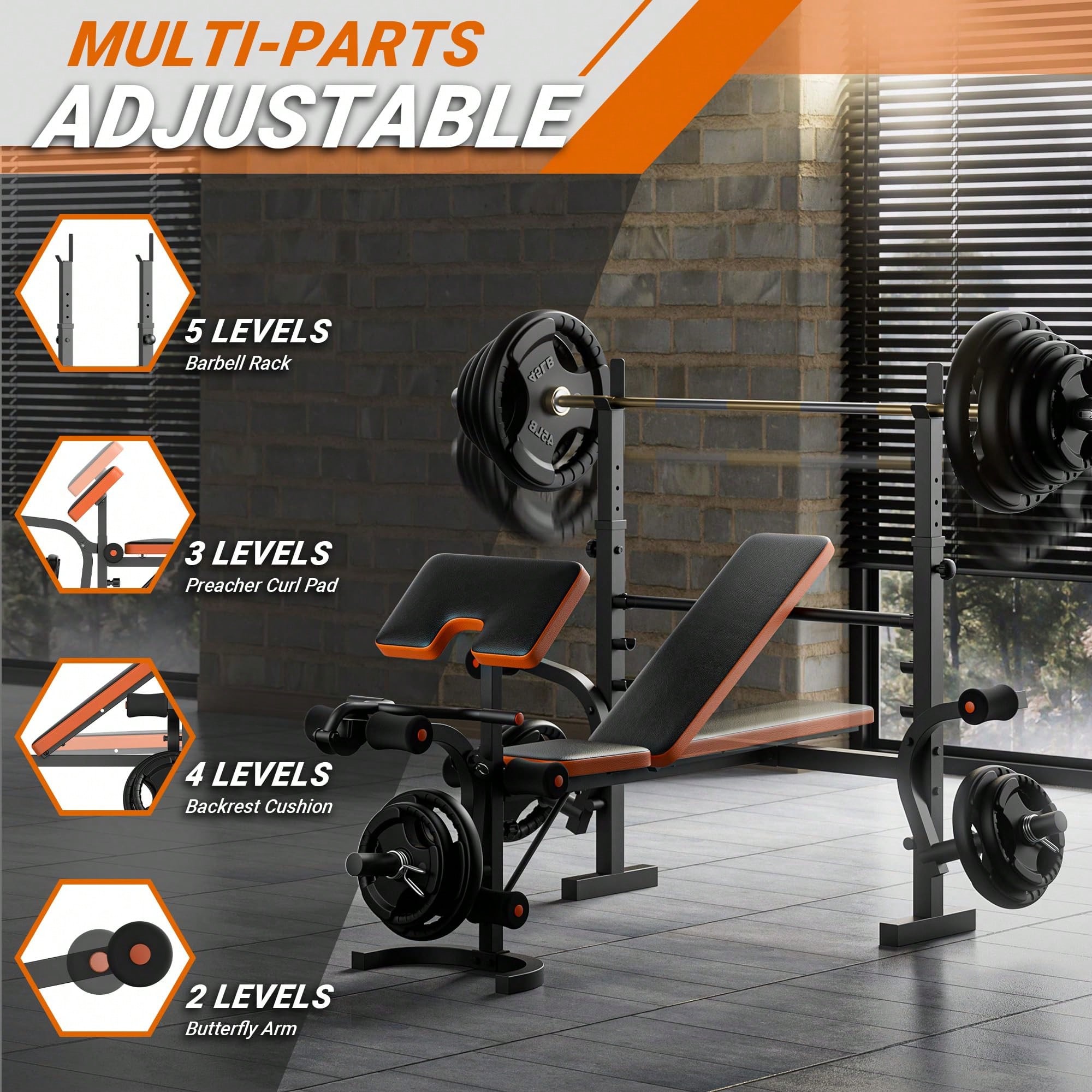 GIKPAL Weight Bench, Bench Pre - огляд і ціна Home Gym With Leg Press