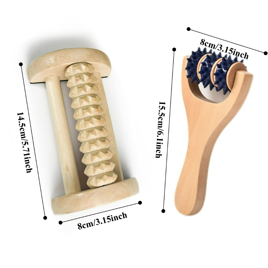 2Pcs Wooden Massage Roller Set - огляд і ціна Home Gym Essentials