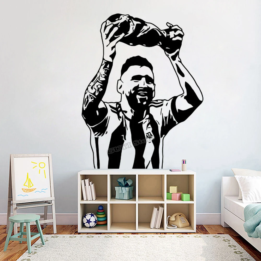 Messi Wall Sticker Vinyl Decal - огляд і ціна Home Gym Aesthetic