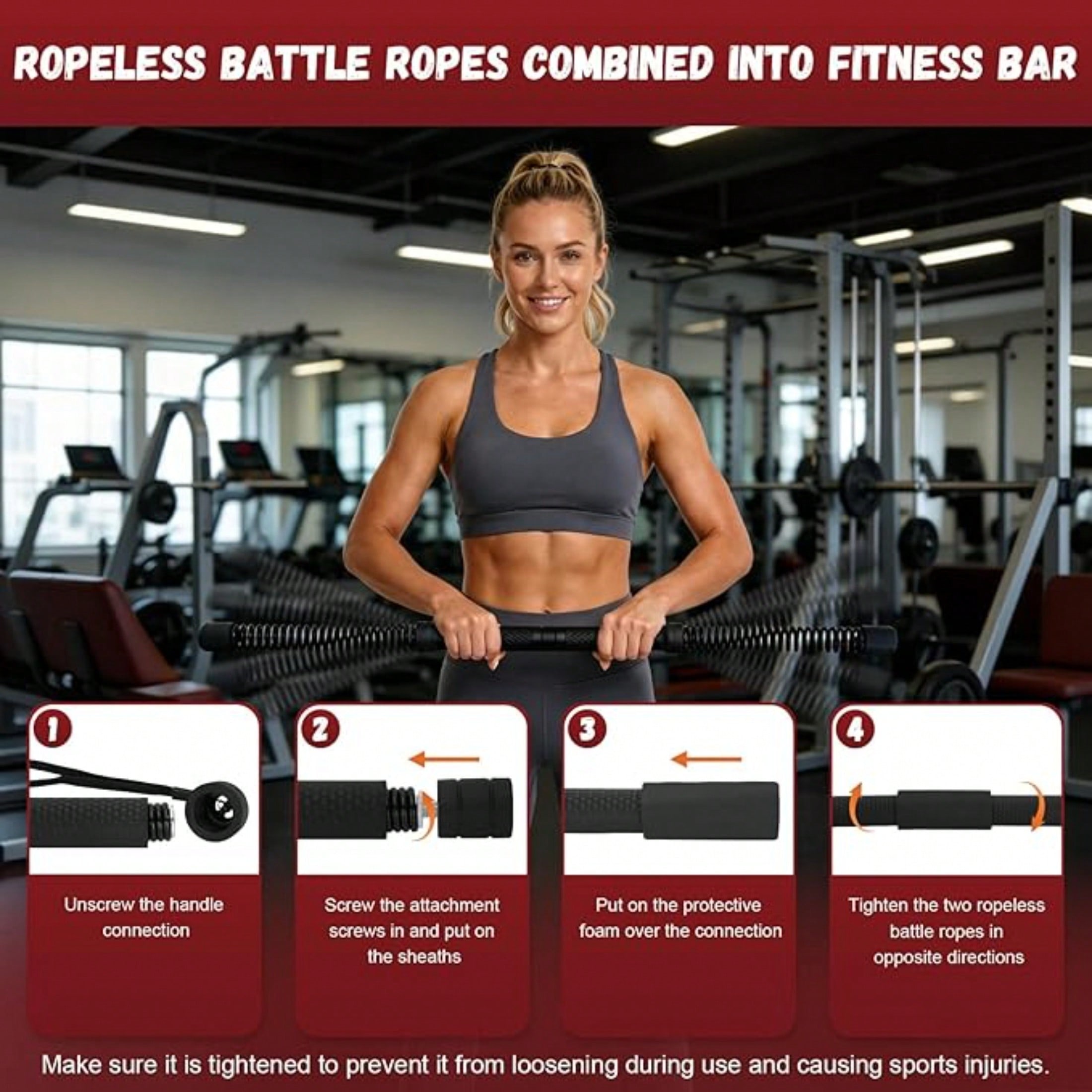 2-in-1 Upgraded Cordless Battl - огляд і ціна Battle Rope Heavy