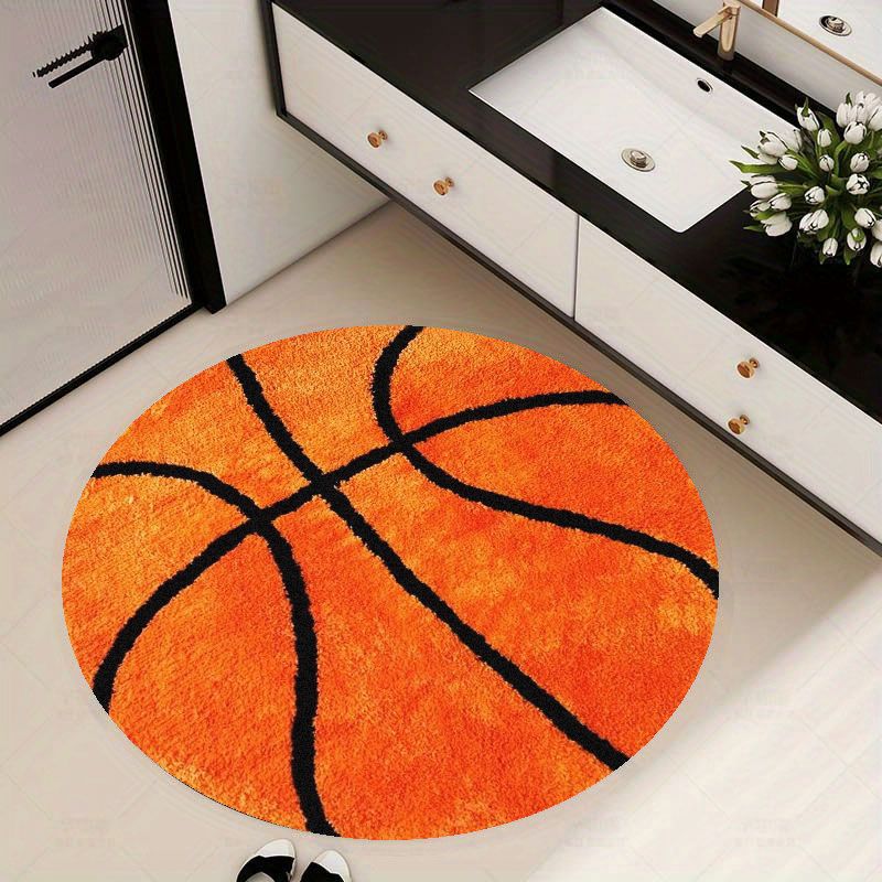 Basketball Pattern Round Rug F - огляд і ціна Home Gym Aesthetic