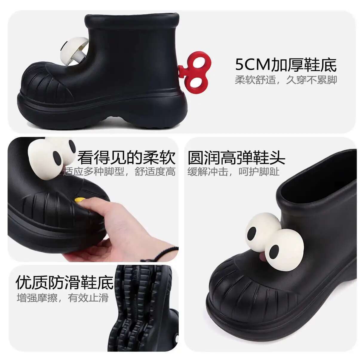 Women Rain Boots Round Toe Big - огляд і ціна Ankle Strap Attachment
