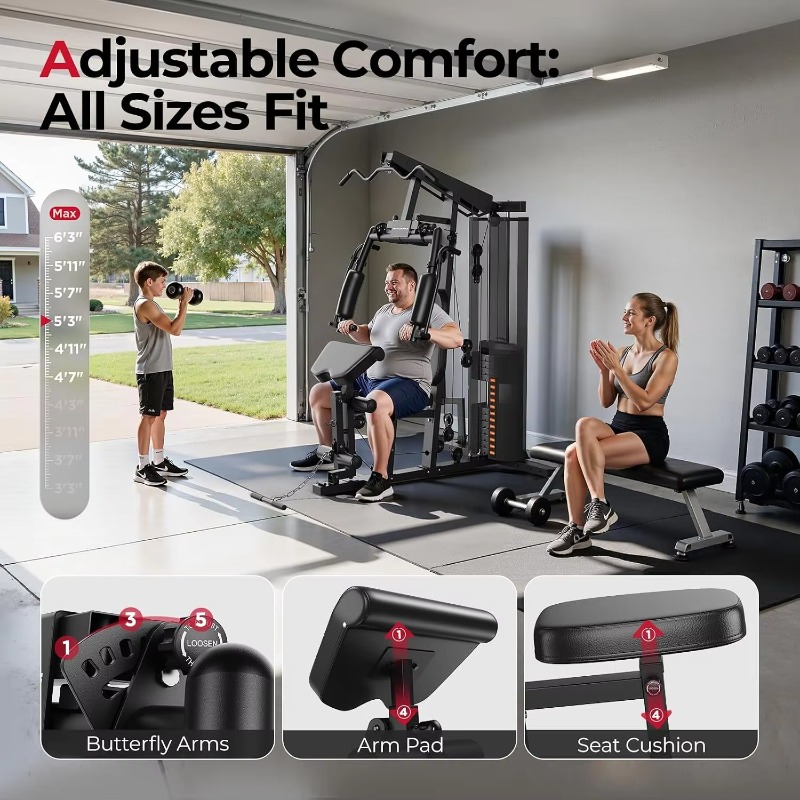 150lb Weight Stack Multifuncti - огляд і ціна Home Gym With Leg Press
